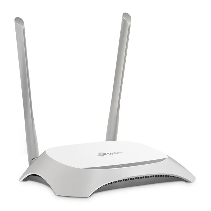 Безжичен рутер TP-LINK TL-WR840N, Wi‑Fi 4, еднолентов 2.4 GHz, до 300 Mbps, 1 x 10/100 Mbps WAN, 4 x 10/100 Mbps LAN, 2 външни антени, бял и сив