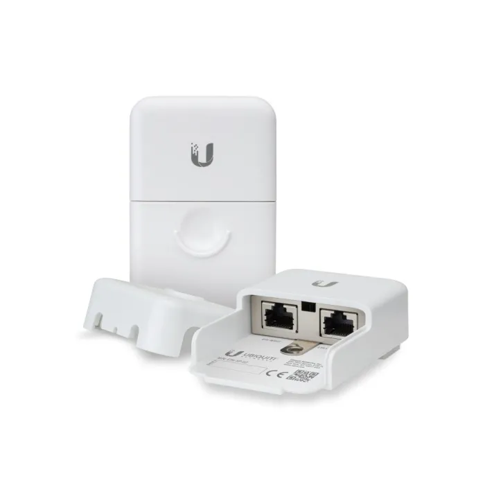 Ubiquiti ETH-SP-G2 Ethernet Surge Protector Gen2 – външна защита от пренапрежение за Ethernet/PoE, 2x RJ45, IPX5, до 2.5 Gbps