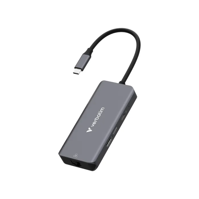 Verbatim USB-C Essentials мултипорт хъб 6-in-1 с RJ45 и HDMI 4K@30Hz, USB-C PD 100W и 3× USB-A главно изображение