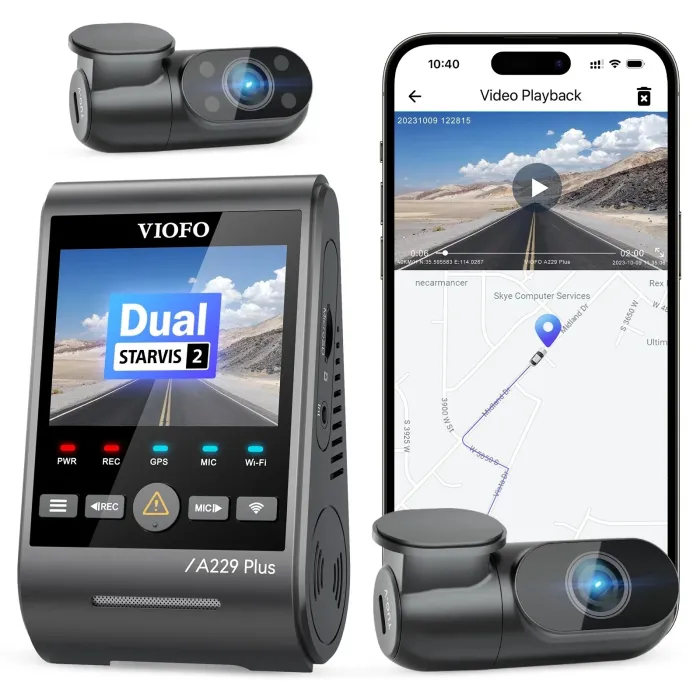 Видеорегистратор VIOFO Dash Cam A229 Plus 3 Channel - 2K, HDR, Sony STARVIS 2, GPS
