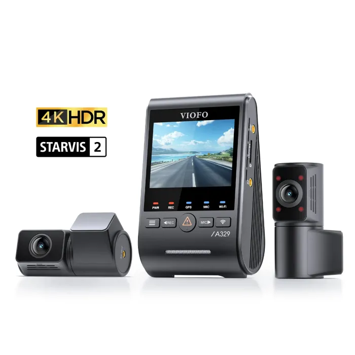 Видеорегистратор VIOFO Dash Cam A329S 3 Channel - 4K, HDR, Triple Sony STARVIS 2, GPS, Bluetooth, FOV Fisheye Cabin