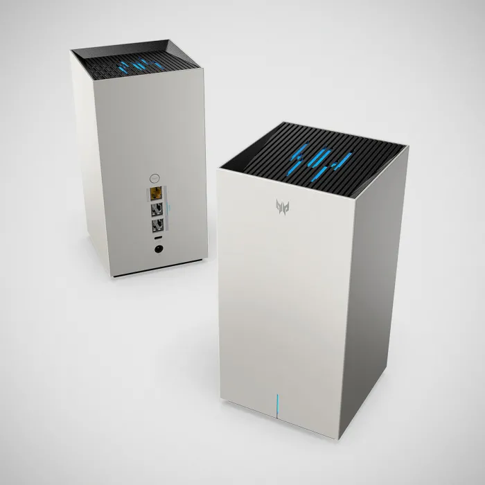 Wi-Fi 7 Mesh рутер Acer Predator Connect T7 – Tri-Band 2.4/5/6GHz, BE10755 (688+4323+5764.5 Mbps), 2.5GbE WAN + 2x1GbE LAN, USB, бял (FF.G2RTA.001)