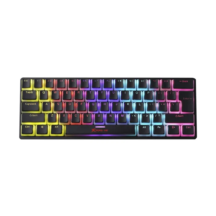 XTRIKE ME GK-985P 60% механична геймърска клавиатура 61 клавиша, Red switches, Rainbow подсветка, USB 2.0