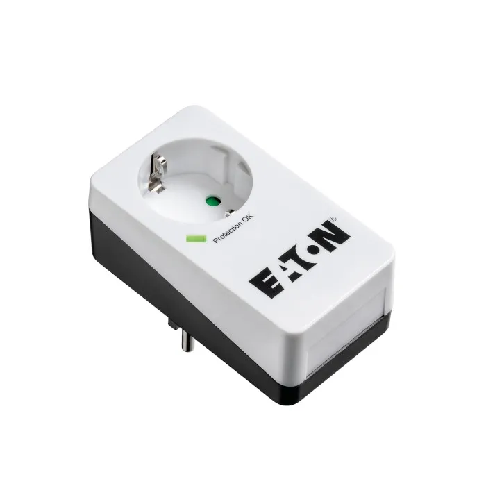 Защита от пренапрежение EATON Protection Box 1 DIN (PB1D), 1 изход Schuko, 16 A, 4 kW, 220–250 V, изисква заземяване